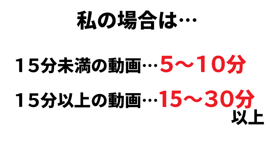 Youtubeに動画をアップロードする際の時間