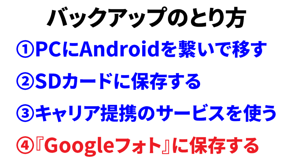 Androidのバックアップ方法4種類