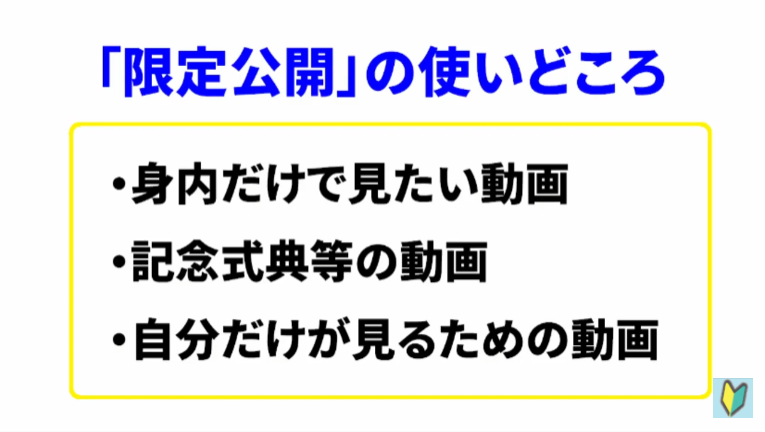 Youtube限定公開動画の活用法