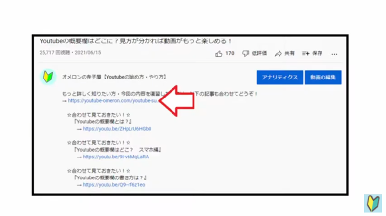 Youtube概要欄にリンクを貼ってサイトに誘導