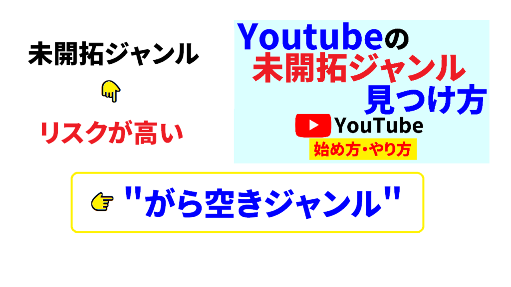 Youtubeのがら空きジャンルを狙うのもアリ