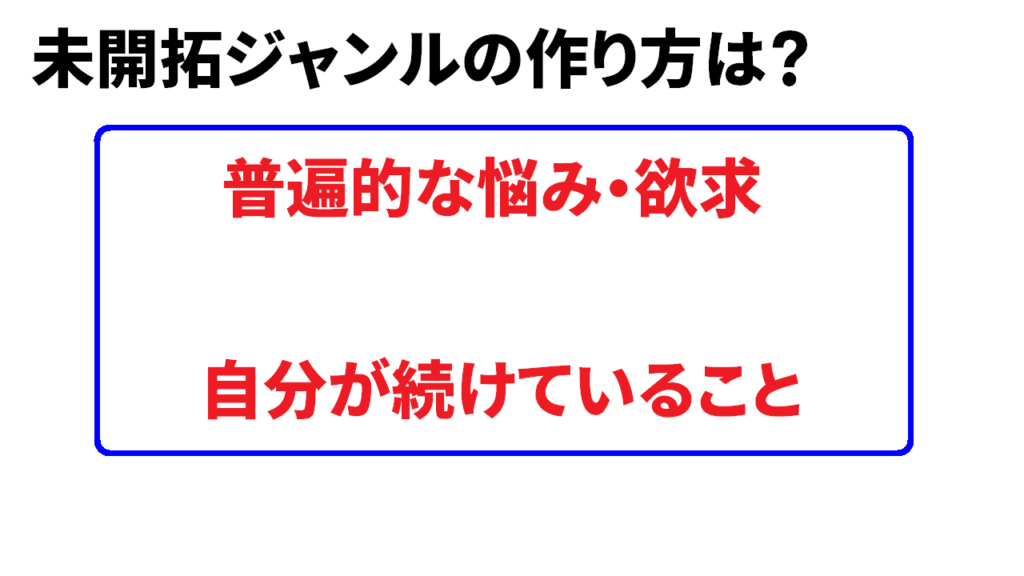 Youtubeの未開拓ジャンルの作り方のポイント②