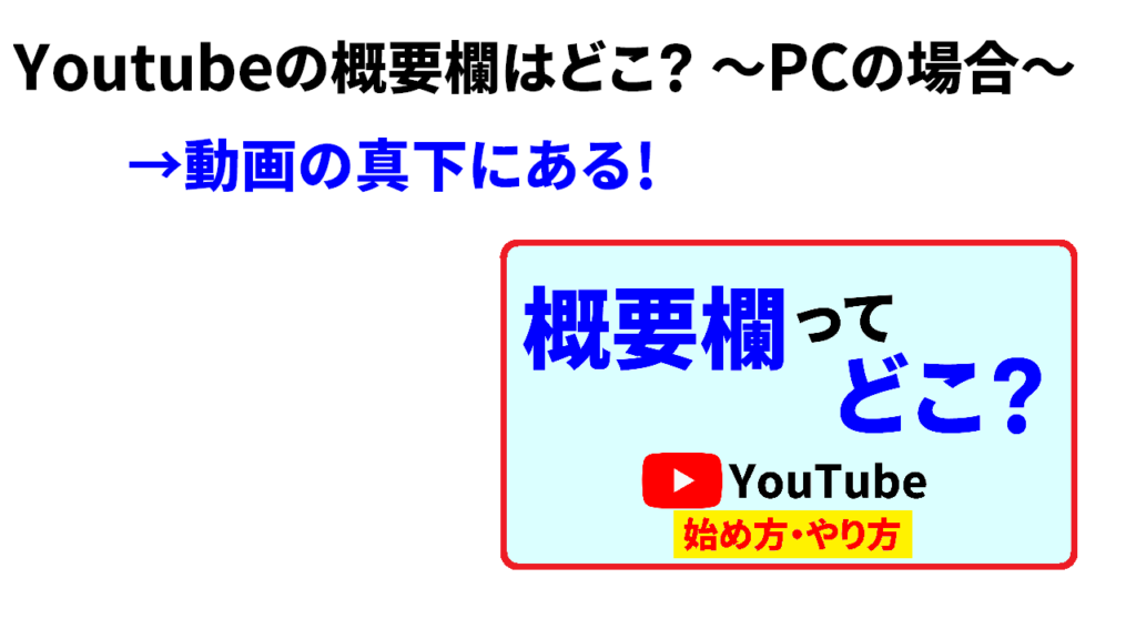 YouTube概要欄はどこ？　パソコン