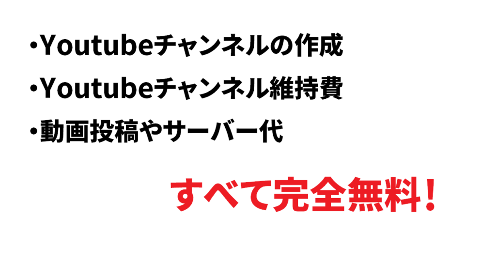 Youtubeは無料で始められる2