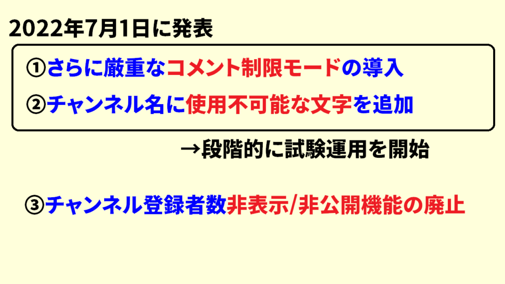 チャンネル登録者数の非表示/非公開機能が廃止に3