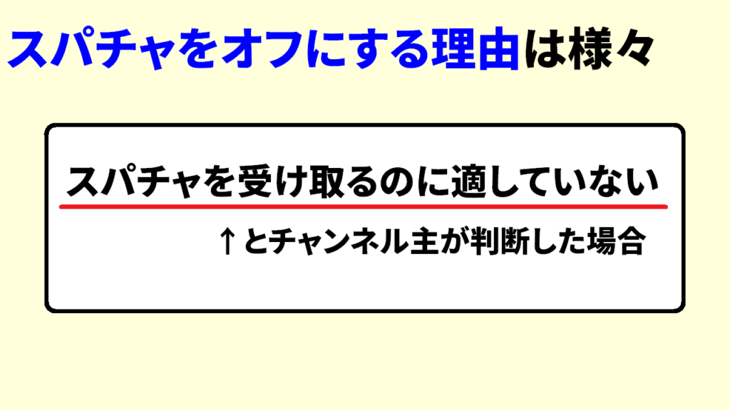 スパチャをオフにする理由