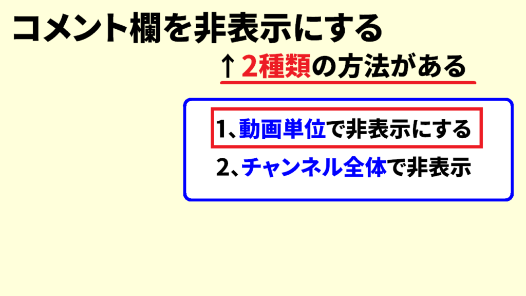 Youtubeコメント欄を非表示にする方法2