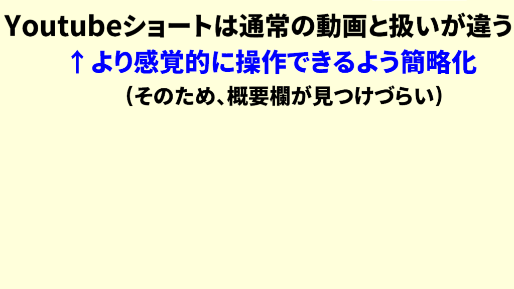 Youtubeショートの概要欄はどこ？