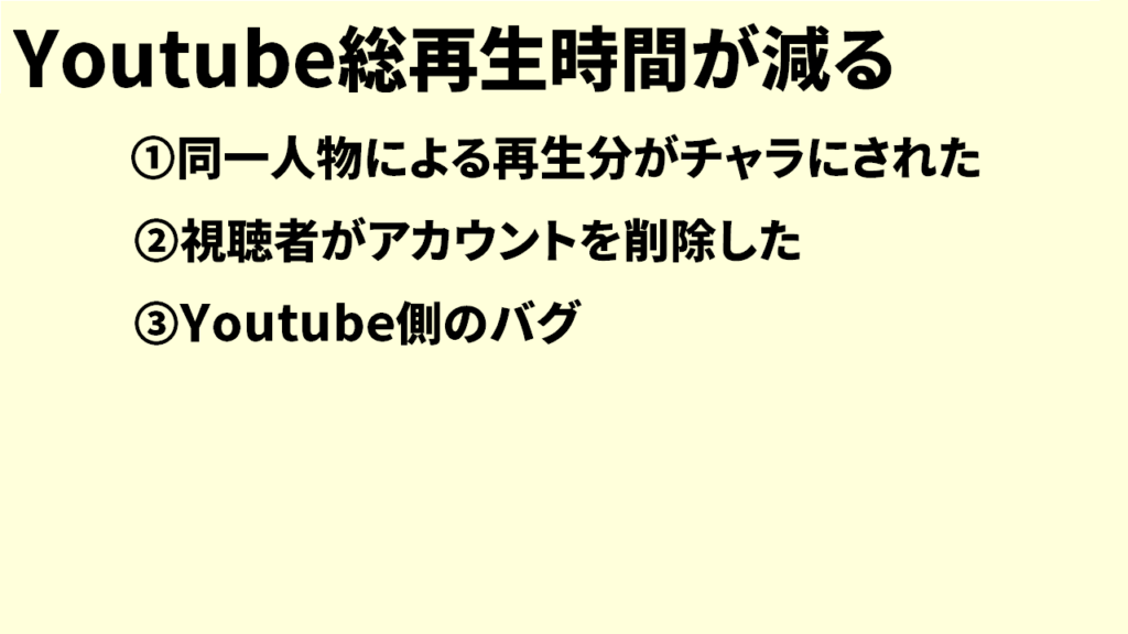 Youtubeの総再生時間が減る原因と対策9