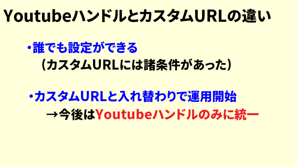 YoutubeハンドルとカスタムURLの違いは？2